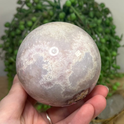 Pink Amethyst / Flower Agate Sphere (J825)