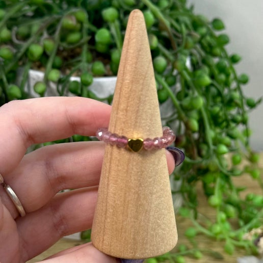 Strawberry Quartz Beaded Ring