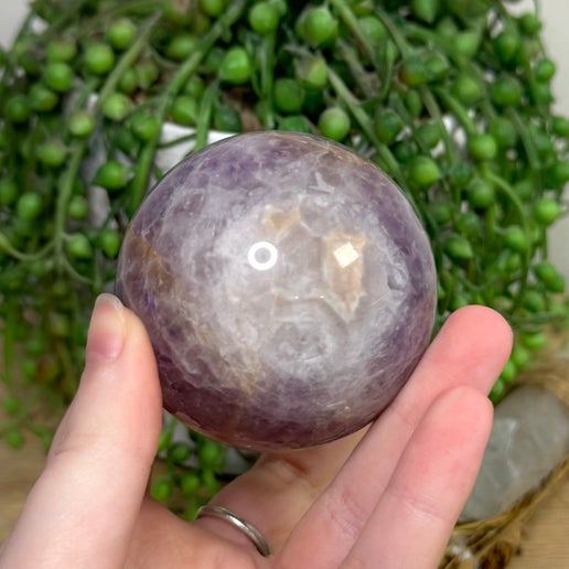 Amethyst / Mexican Crazy Agate Sphere (I307)