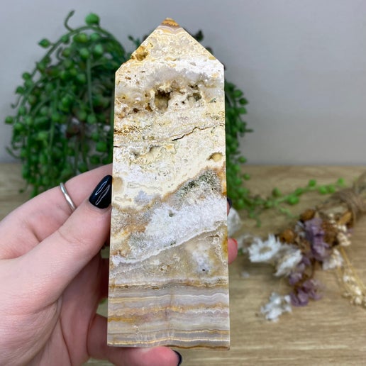 Silk Druzy Agatę Tower (B417)