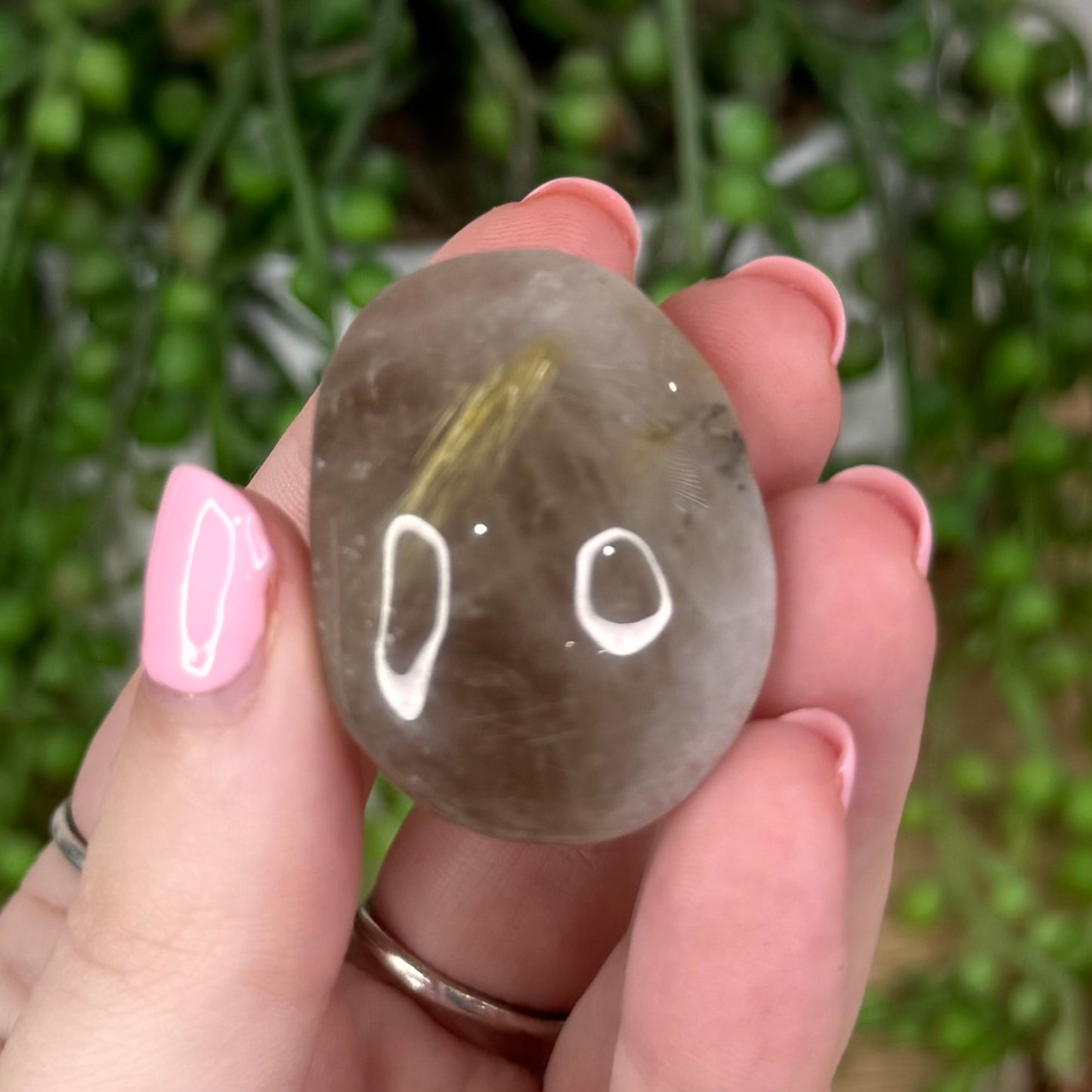 Smokey Rutile Palm Stone (U26)
