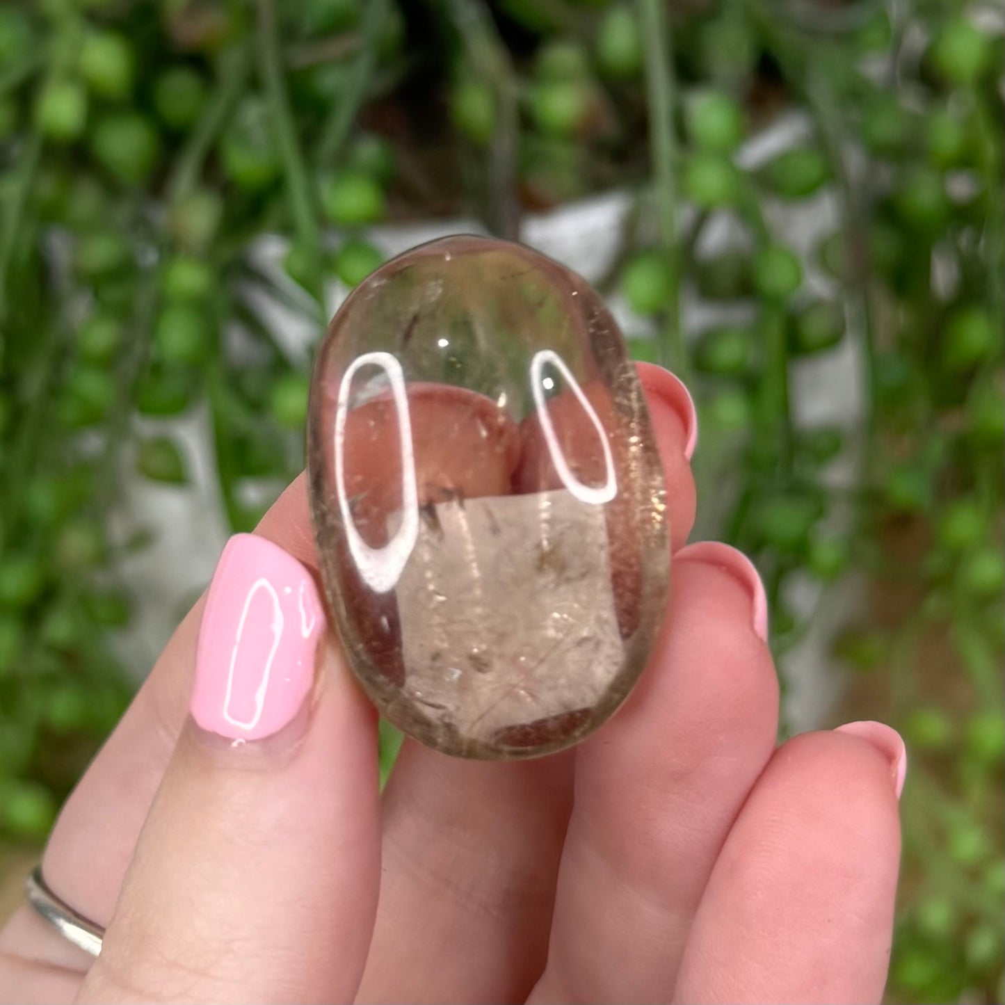 Smokey Rutile Palm Stone (U35)