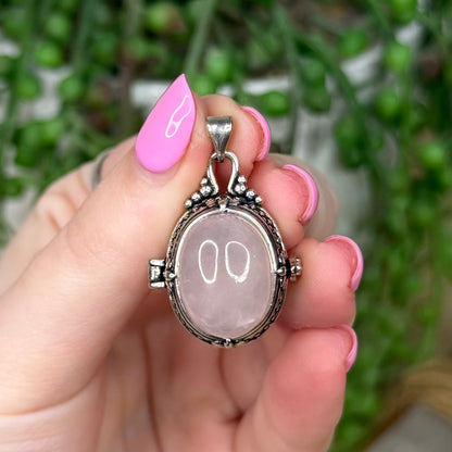 Rose Quartz Locket Pendant (Z622)