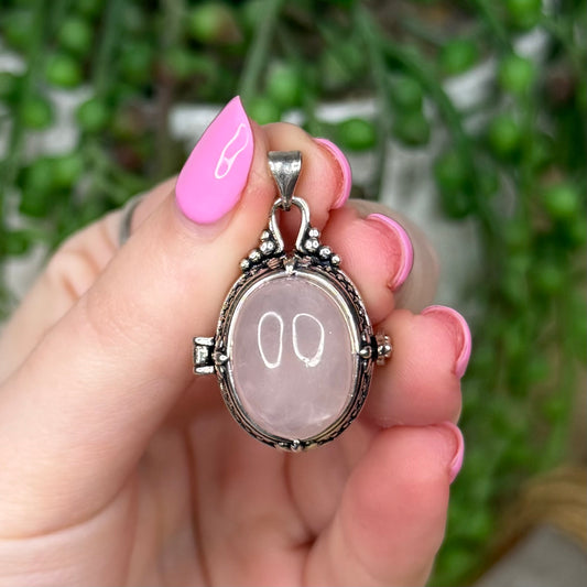Rose Quartz Locket Pendant (Z622)