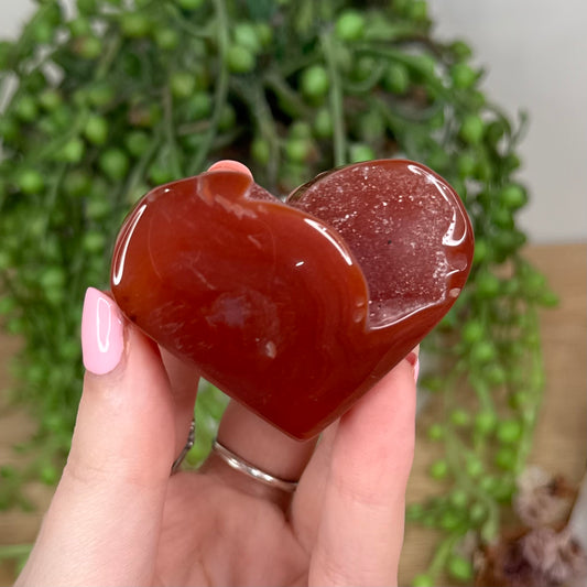 Druzy Carnelian Heart (U36)