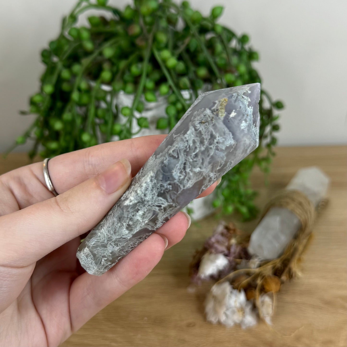 Moss Agate Wand (P588)