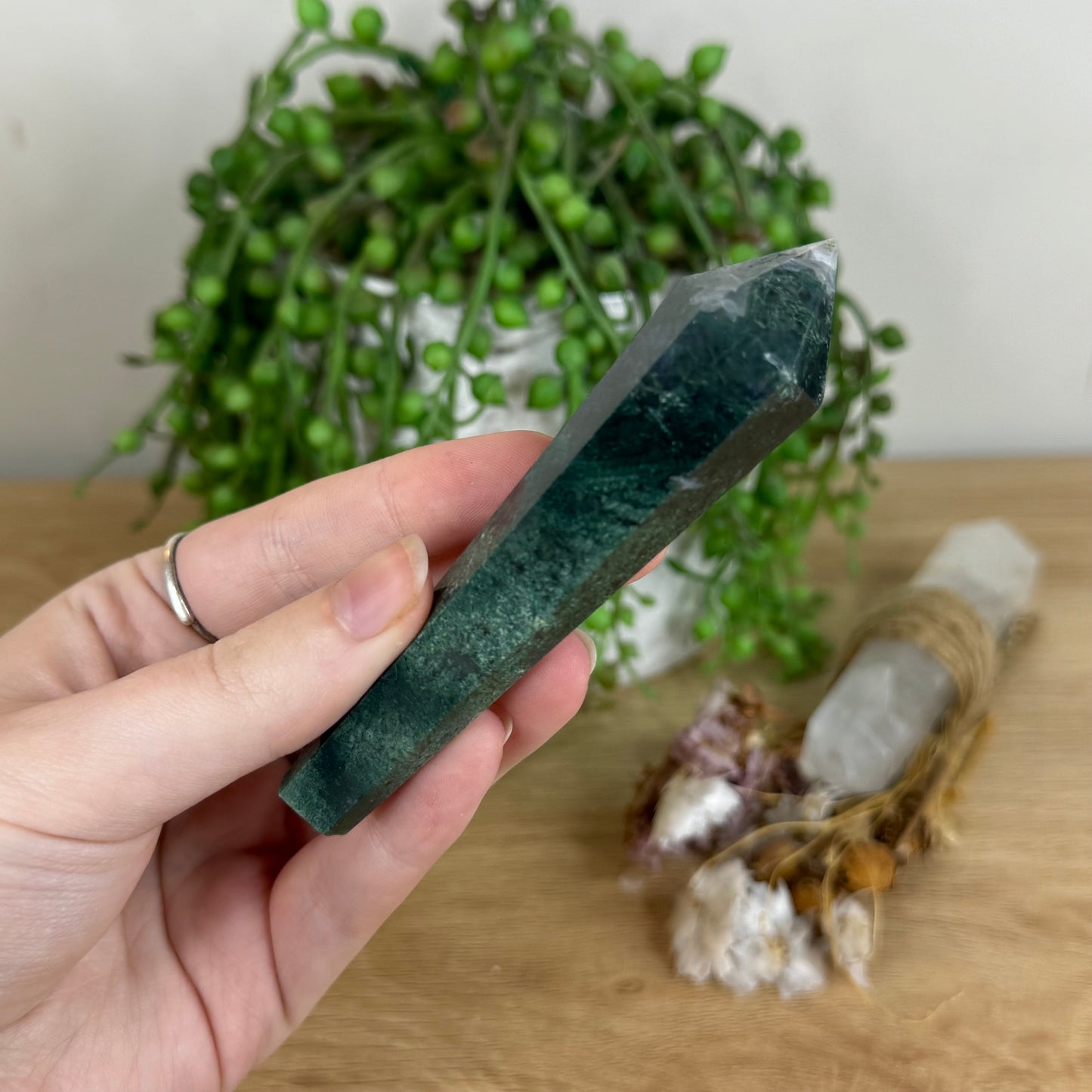Moss Agate Wand (P586)