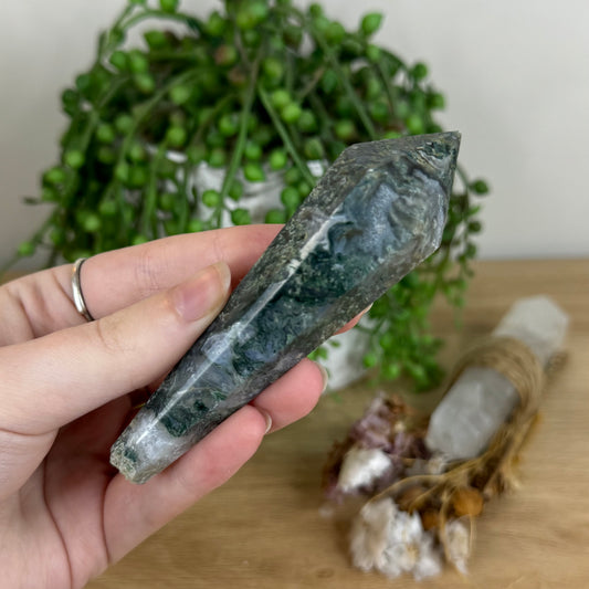 Moss Agate Wand (P587)