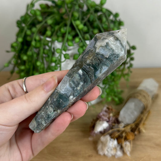 Moss Agate Wand (P593)