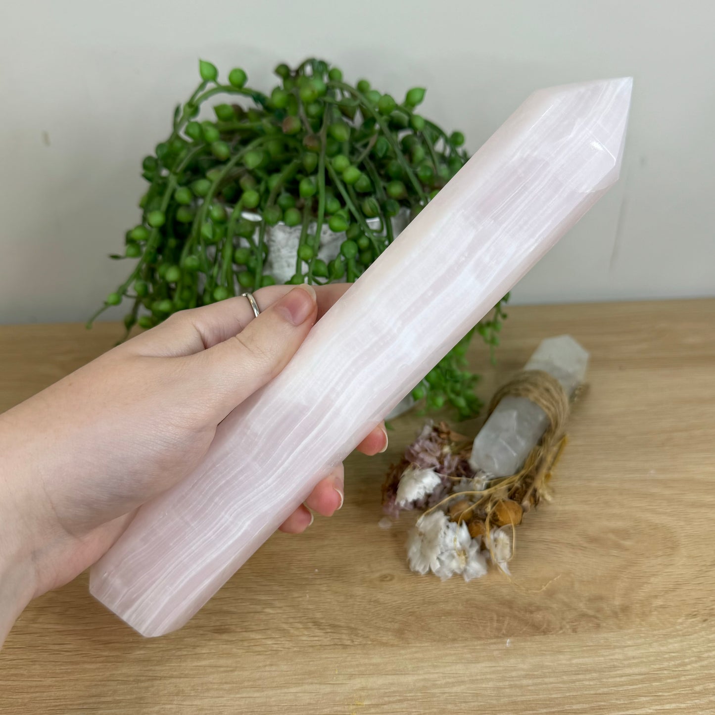 Pink Mangano Calcite Tower (P550)