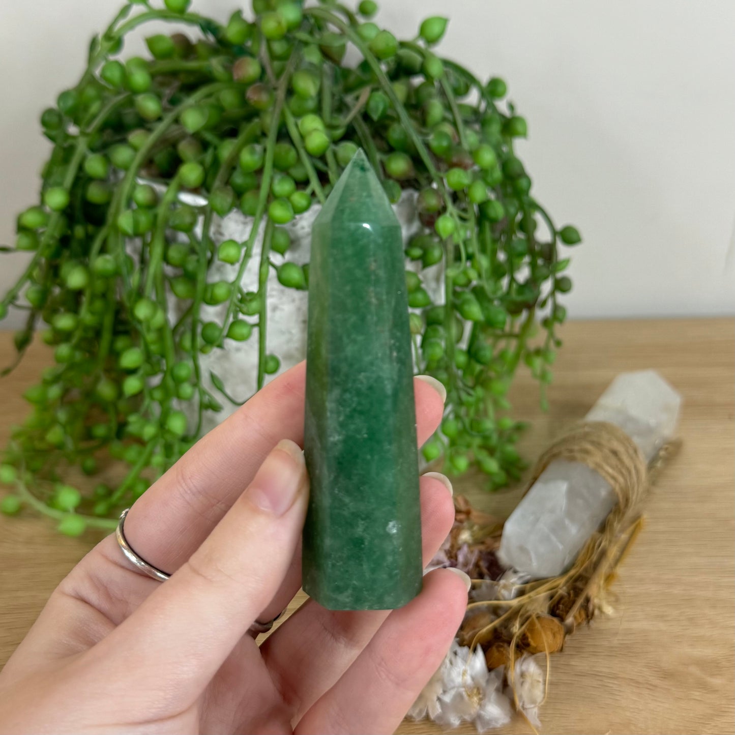 Green Strawberry Quartz Point (P711)