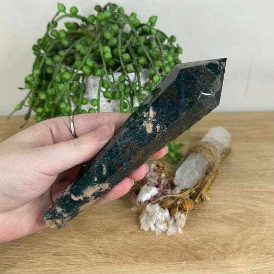 Red Moss Agate Wand (P703)