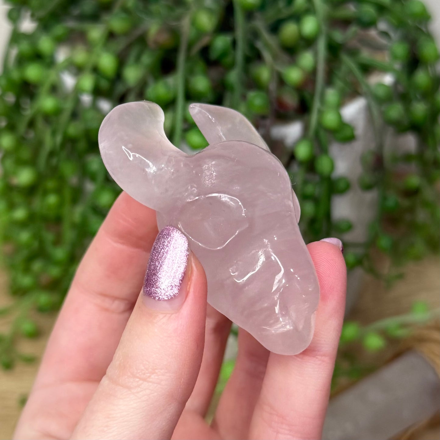 Rose Quartz Cow Skull (192A)