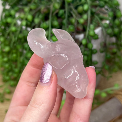 Rose Quartz Cow Skull (192A)