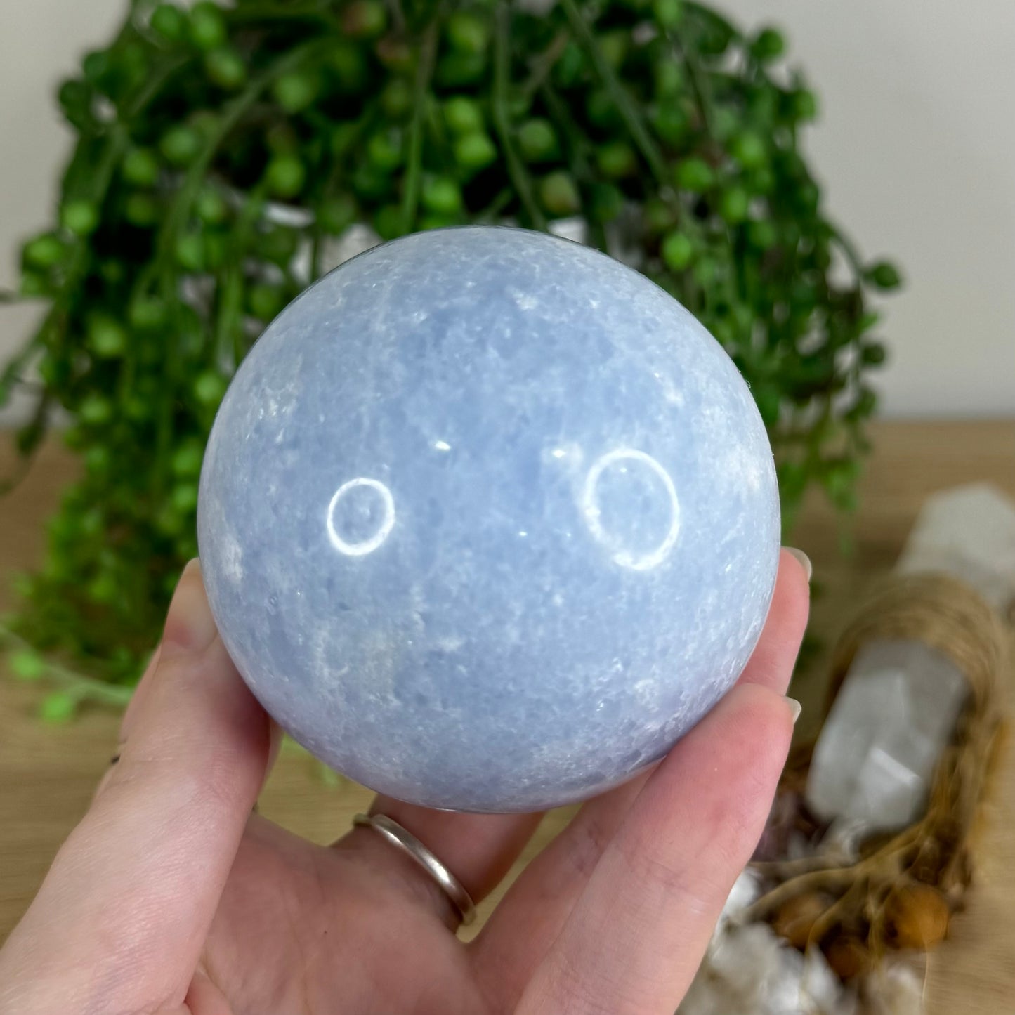 Blue Calcite Sphere (P553)