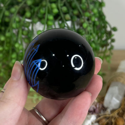 Blue Print Black Obsidian Sphere (P535)