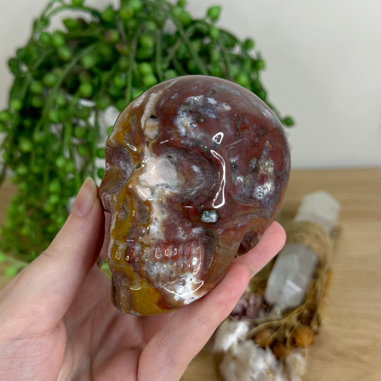 Ocean Jasper Skull (P470)