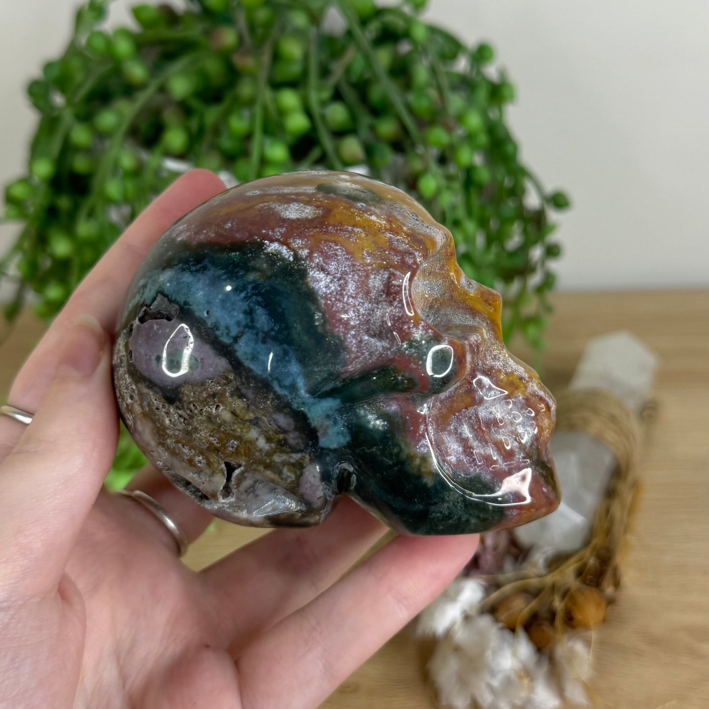 Ocean Jasper Skull (P470)