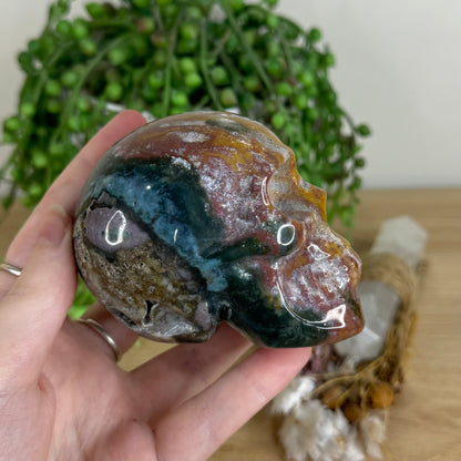 Ocean Jasper Skull (P470)