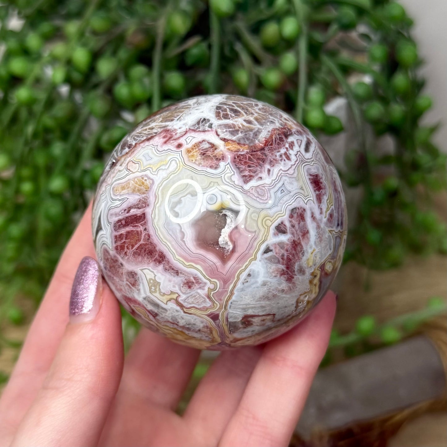 Mexican Crazy Lace Agate Sphere (Z949)