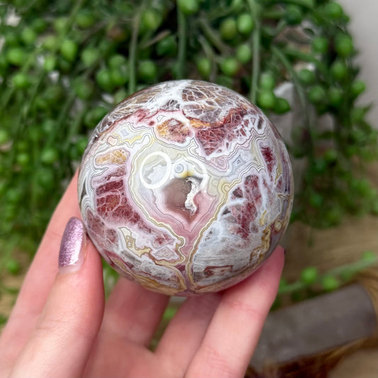 Mexican Crazy Lace Agate Sphere (Z949)