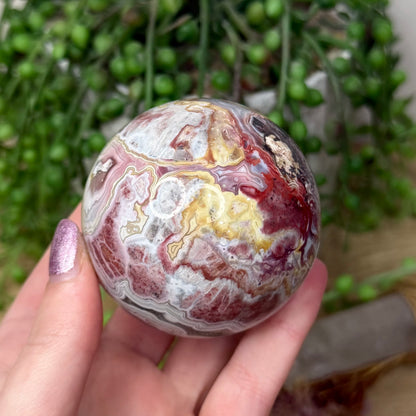 Mexican Crazy Lace Agate Sphere (Z949)