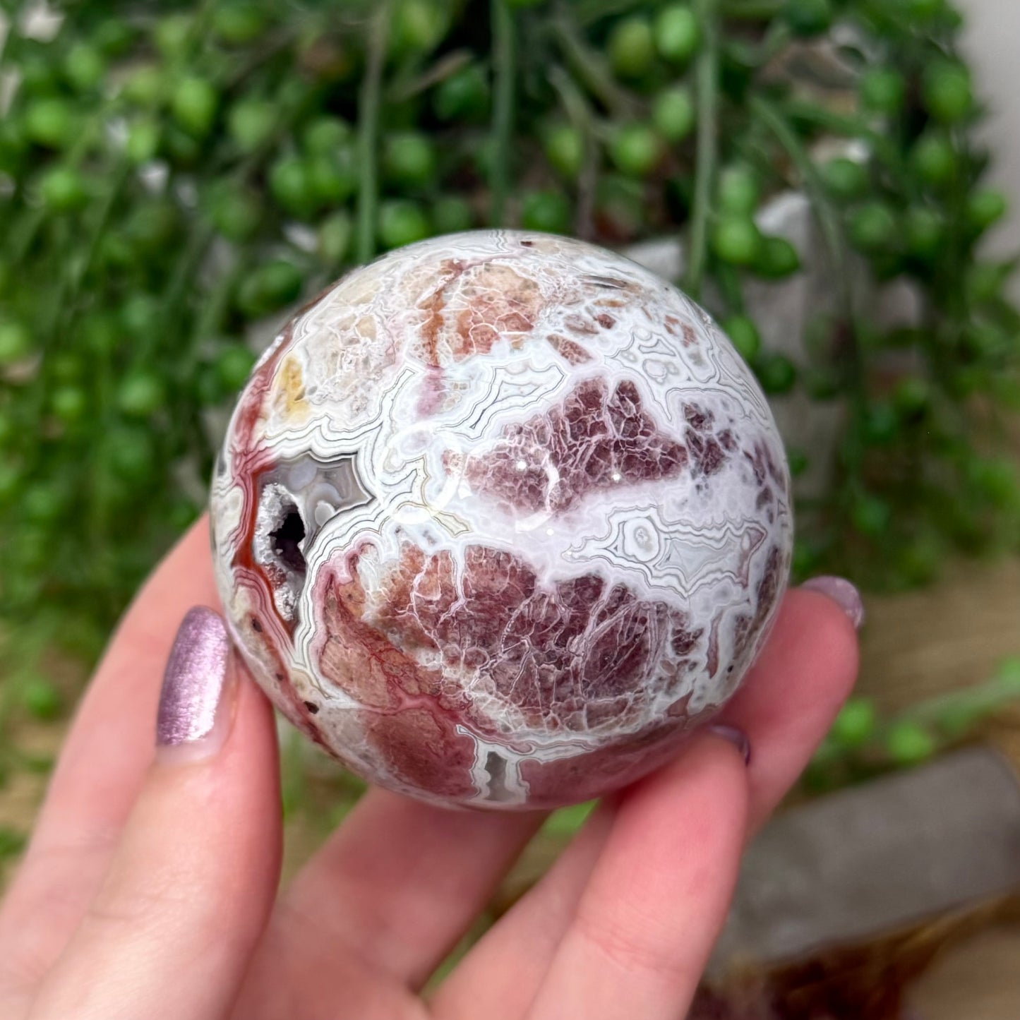 Mexican Crazy Lace Agate Sphere (Z948)