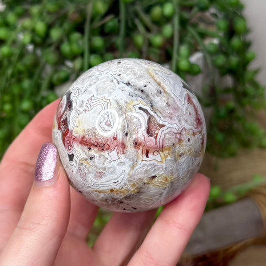 Mexican Crazy Lace Agate Sphere (Z948)