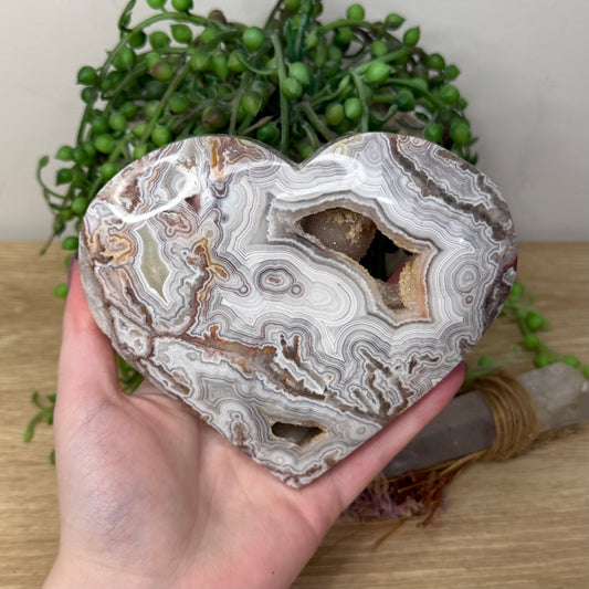 Mexican Crazy Lace Agate Heart (Z942)