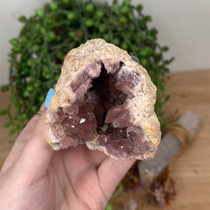 Argentina Pink Amethyst Geode On Stand 2