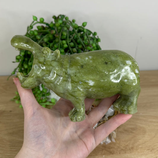 Green Jade Hippo (P329)