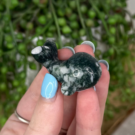Moss Agate Whale (U594)
