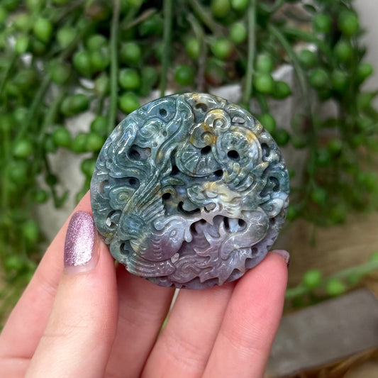 Ocean Jasper Carving Disc (Z913)