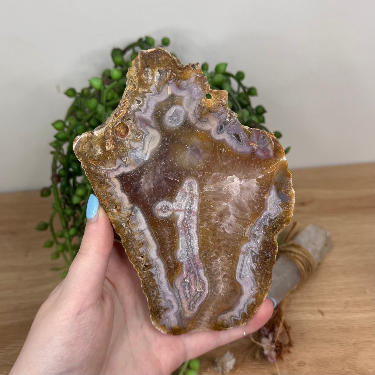 Pink Crazy Lace Agate / Carnelian Slab (U625)