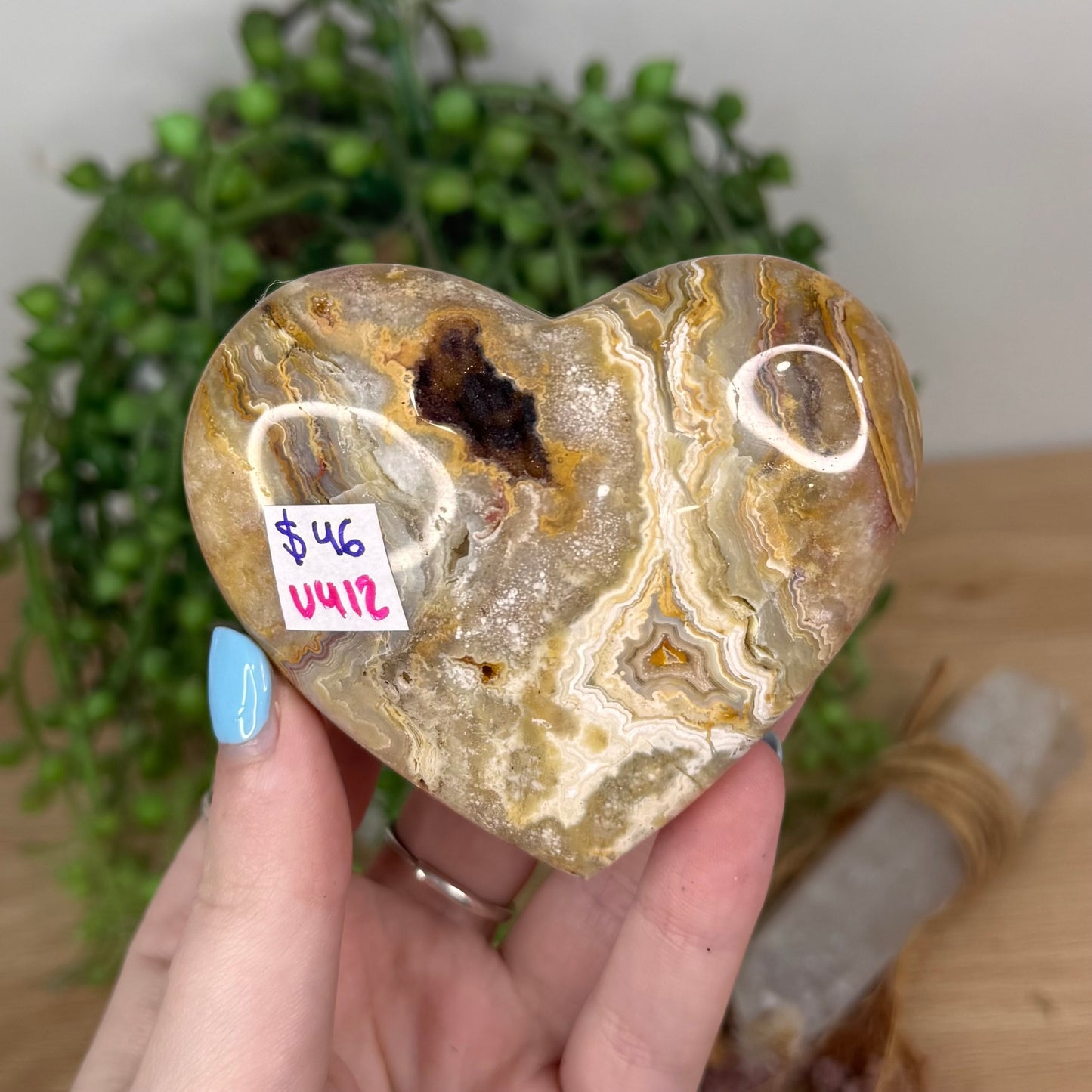 Crazy Lace Agate Heart (U412)