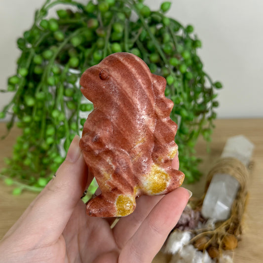 Red Banded Calcite Chubby Dinosaur (P296)