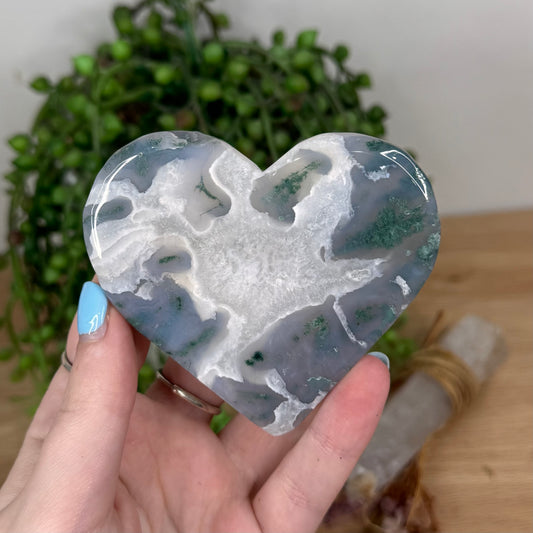 Moss Agate Heart (U669)