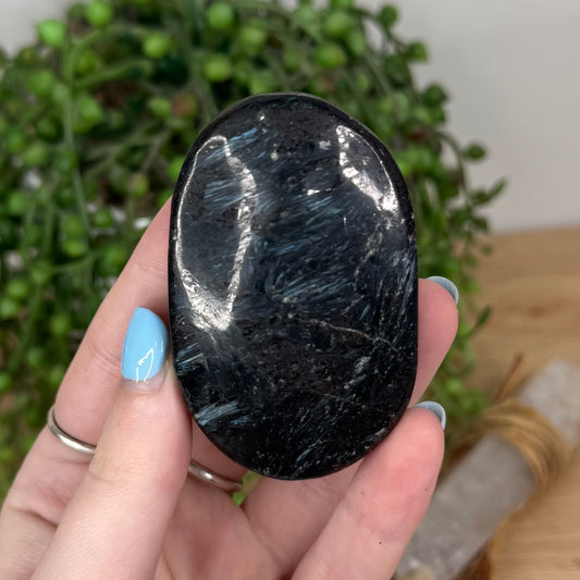 Garnet In Astrophyllite Palm Stone (U776)