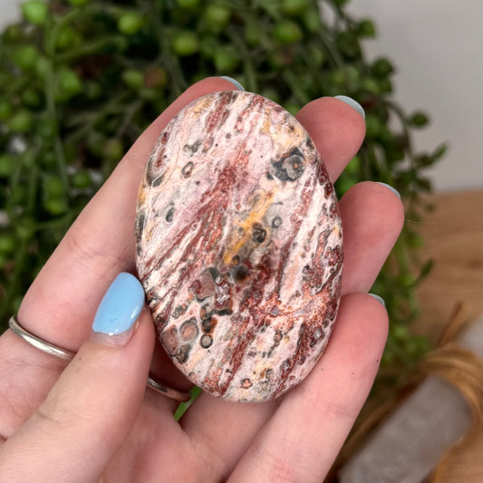 Leopard Skin Jasper Palm Stone (U767)