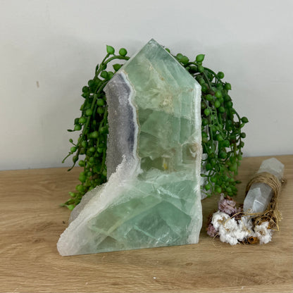 Green Sugar Fluorite Tower (P437)