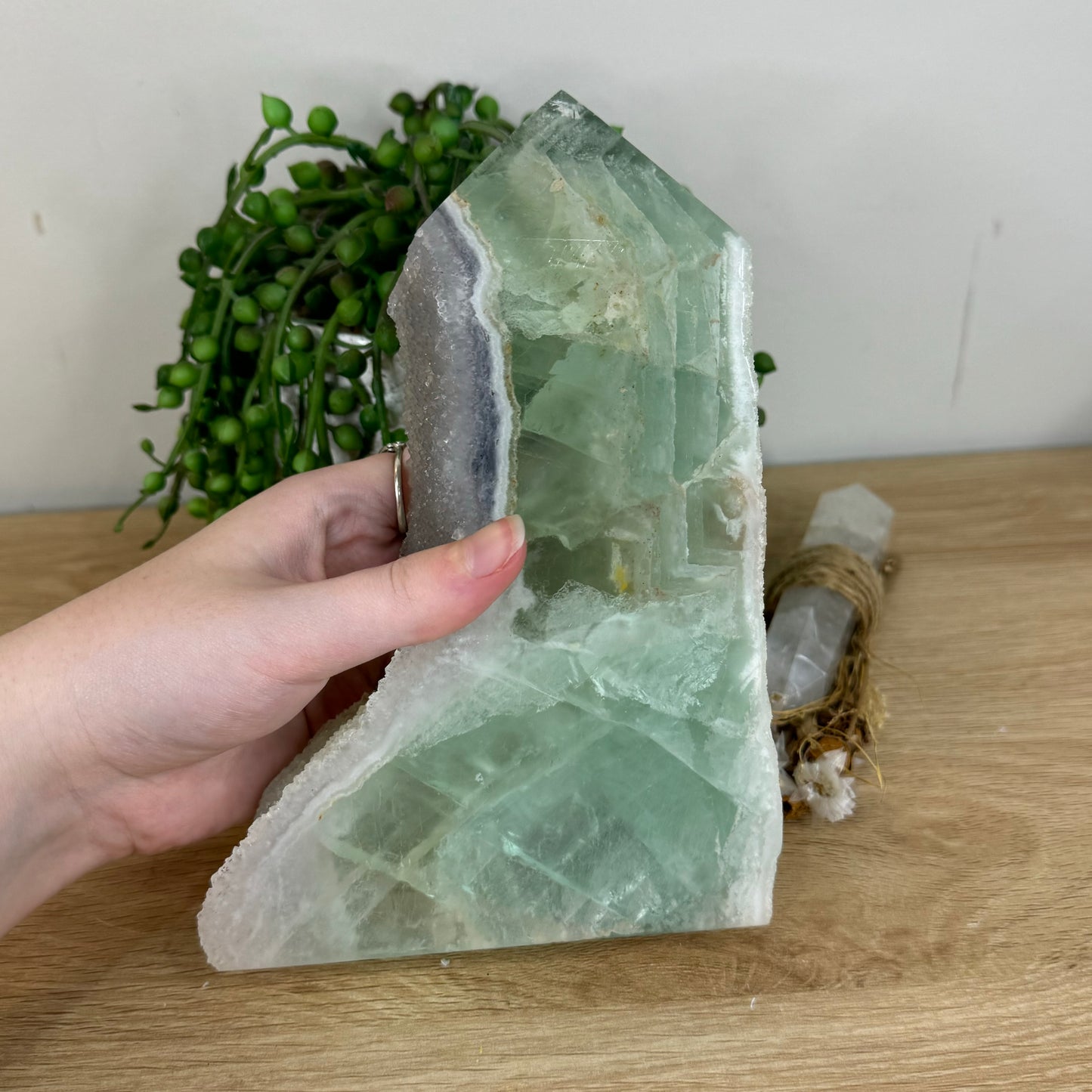 Green Sugar Fluorite Tower (P437)