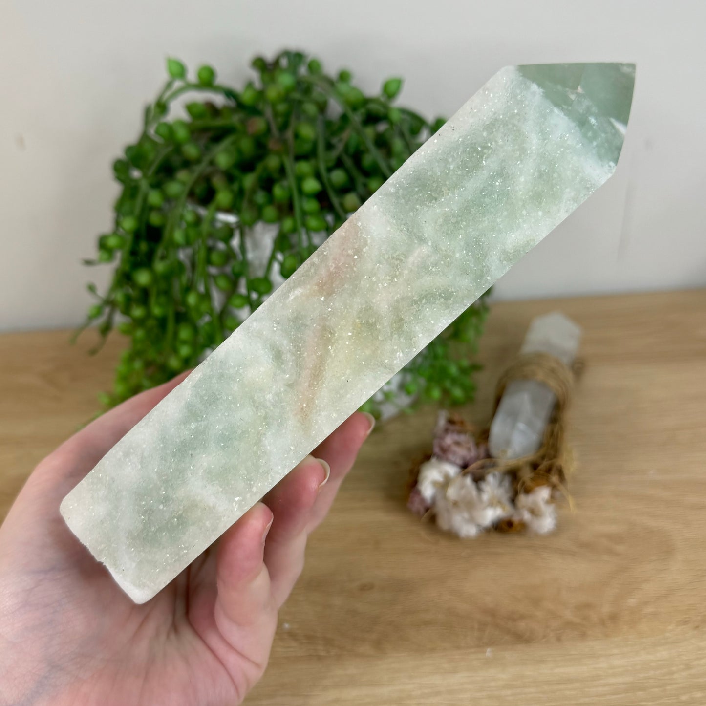 Green Sugar Fluorite Tower (P437)