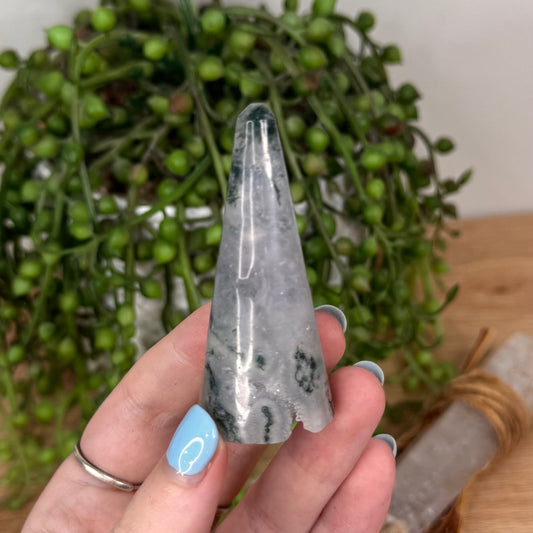 Moss Agate Ring Stand (U535)