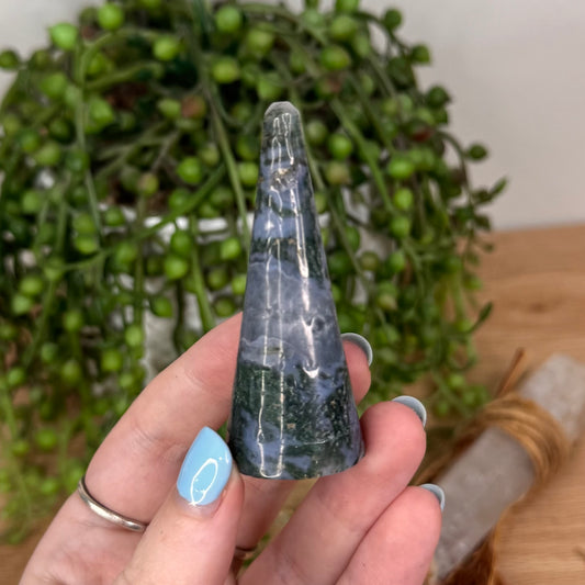 Moss Agate Ring Stand (U539)