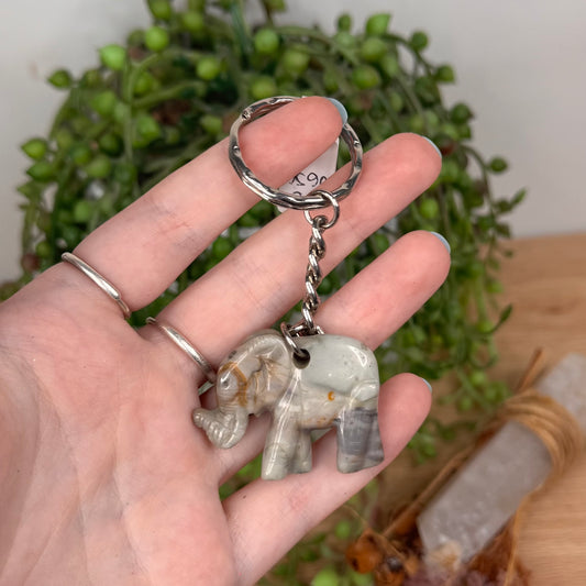 Jasper Elephant Keychain (U656)
