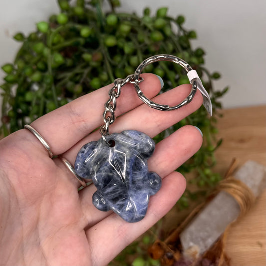 Sodalite Frog Keychain (U638)