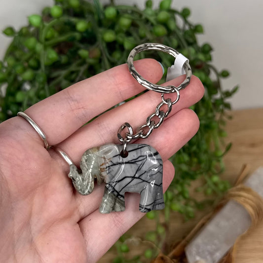 Jasper Elephant Keychain (U654)