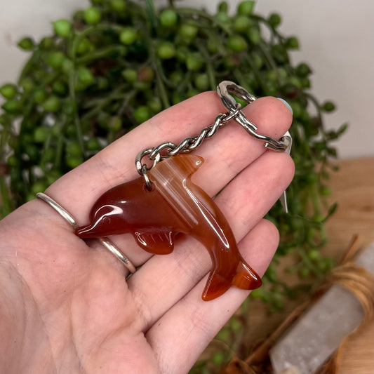 Carnelian Dolphin Keychain (U646)