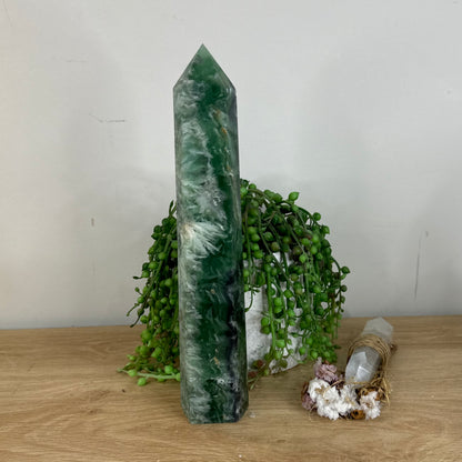 Rainbow Feather Fluorite Tower (P758)