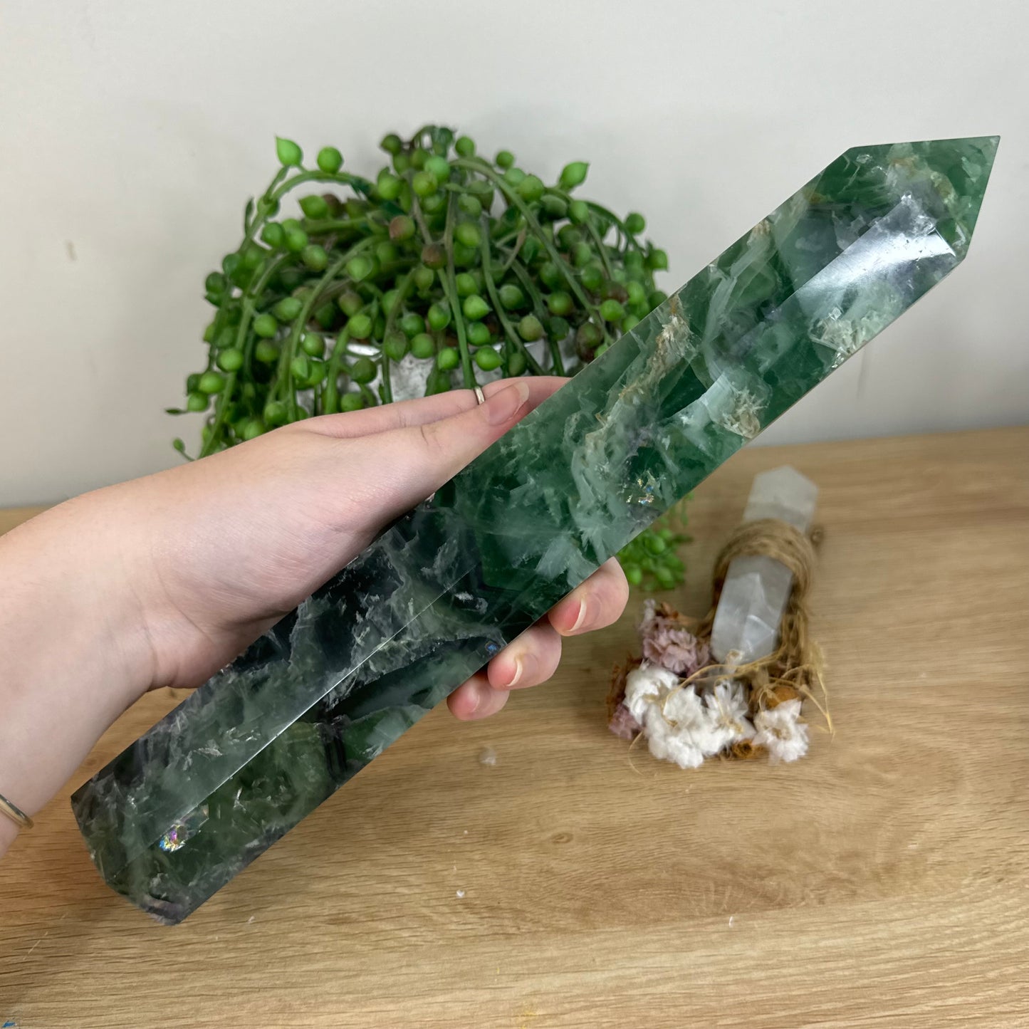 Rainbow Feather Fluorite Tower (P758)